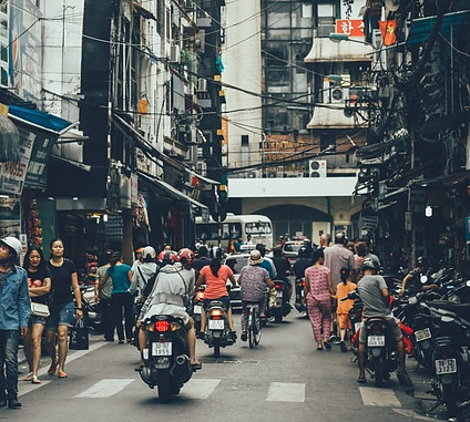 Traffic chaos in Vietnam. No running here.